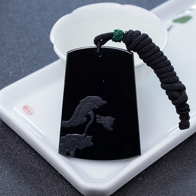 天然墨翠观音吊坠-红掌柜