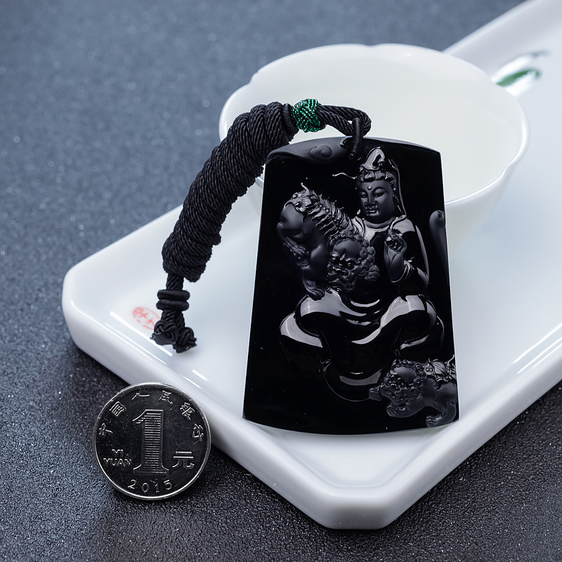 天然糯冰种墨翠观音吊坠-红掌柜