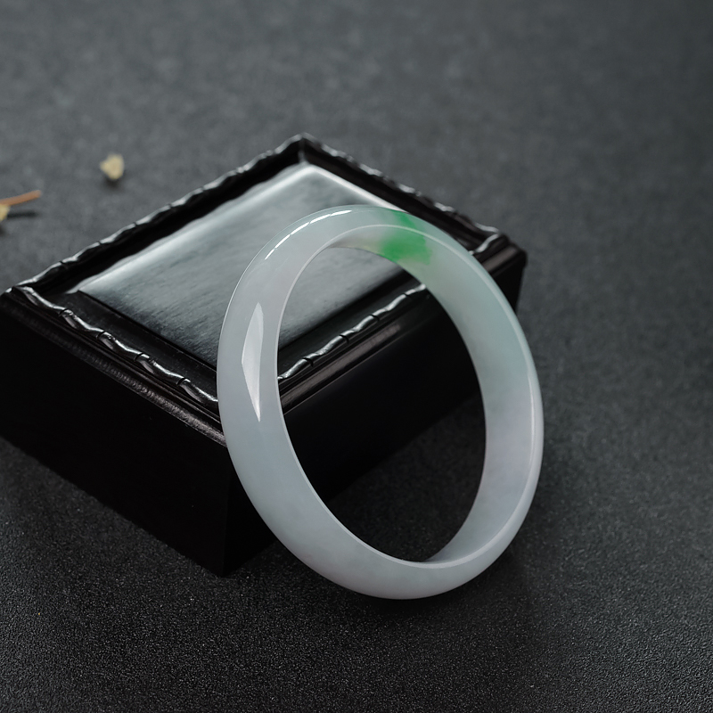 糯种飘翠翡翠平安镯-红掌柜