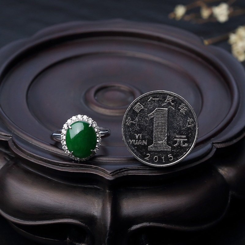 翠色翡翠戒指-红掌柜