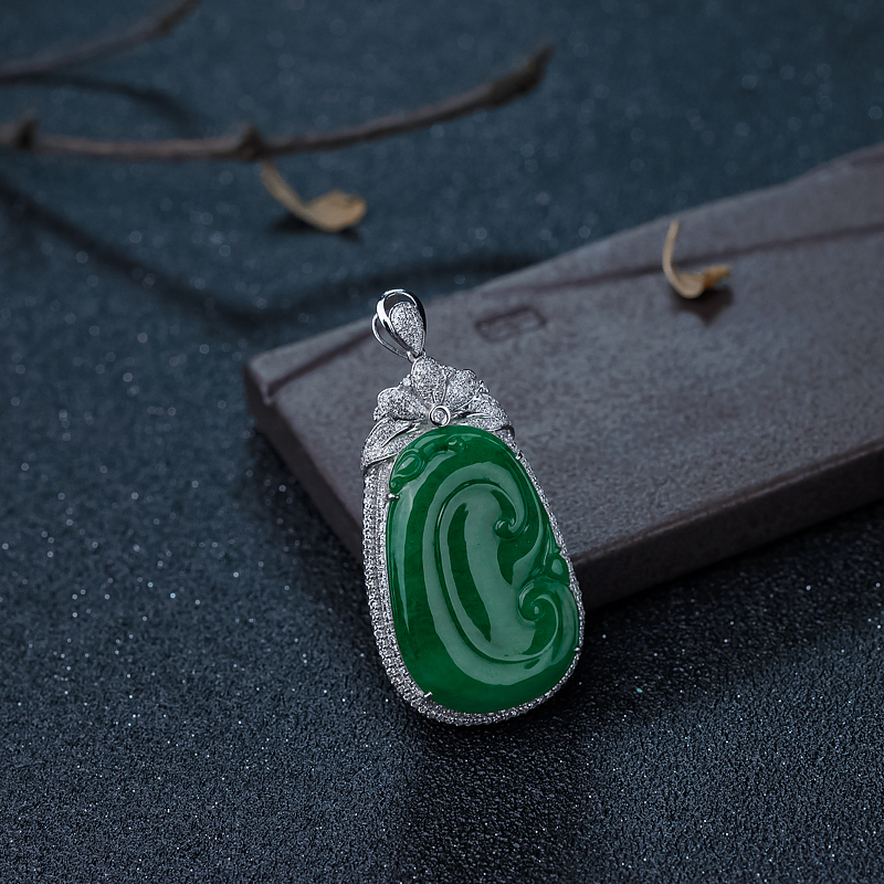 翠色翡翠如意吊坠-红掌柜