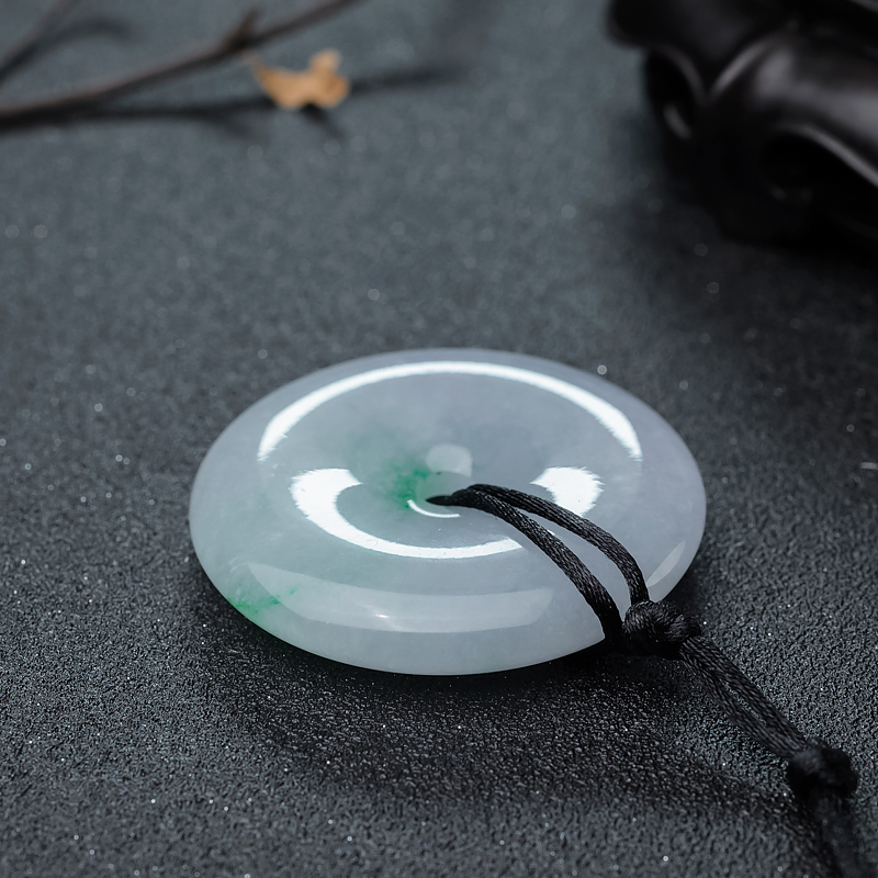 缅甸翡翠平安扣吊坠-红掌柜