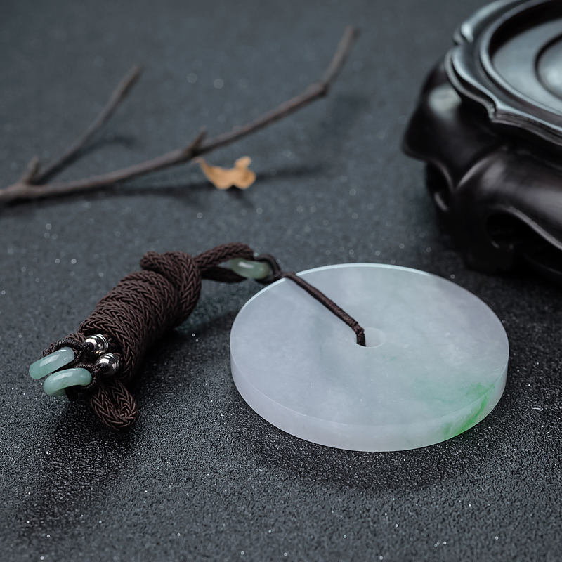 天然翡翠平安扣吊坠-红掌柜