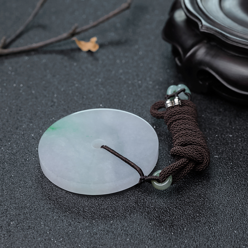 缅甸翡翠平安扣吊坠-红掌柜