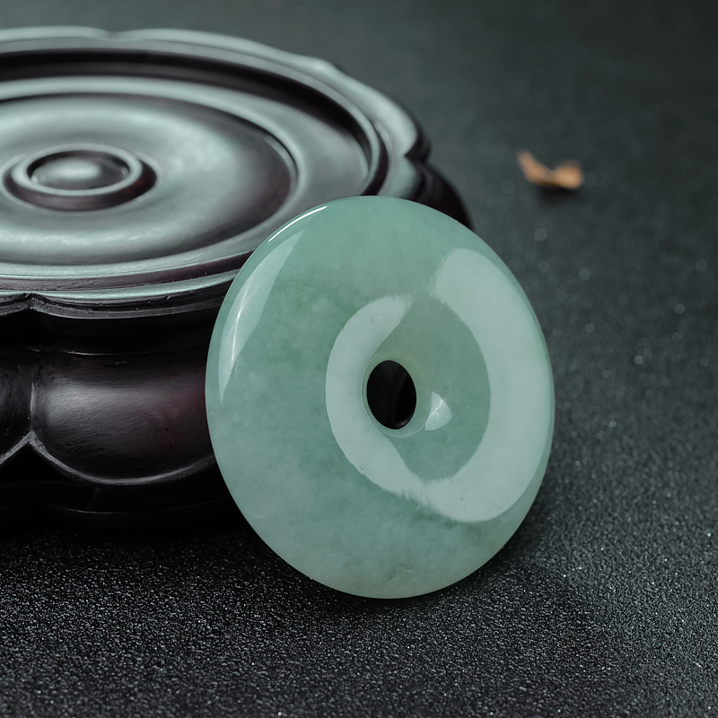 糯种翡翠平安扣吊坠-红掌柜