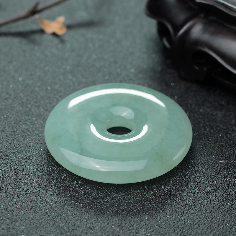 缅甸翡翠平安扣吊坠-红掌柜