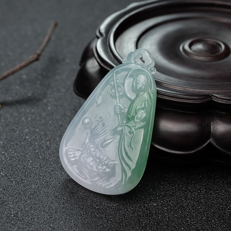 飘翠翡翠地藏菩萨吊坠-红掌柜