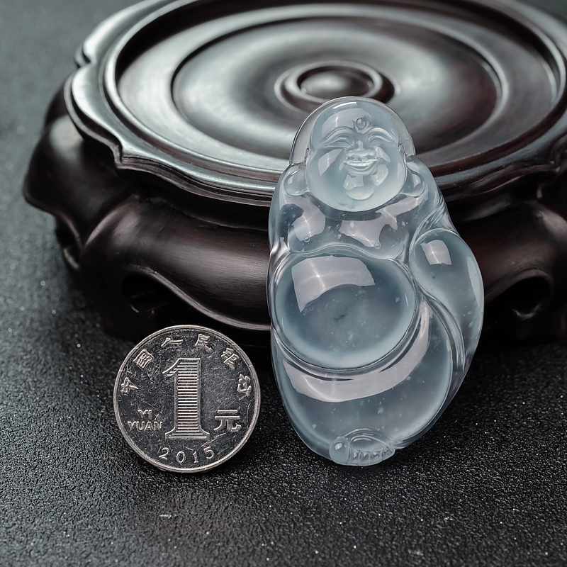 冰种翡翠弥勒佛-红掌柜