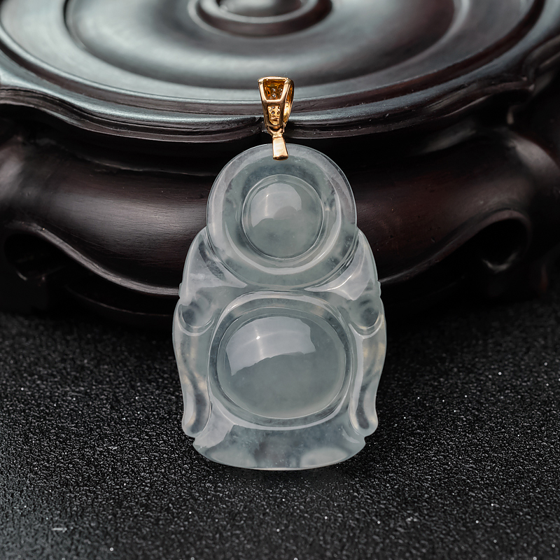 翡翠弥勒佛吊坠-红掌柜