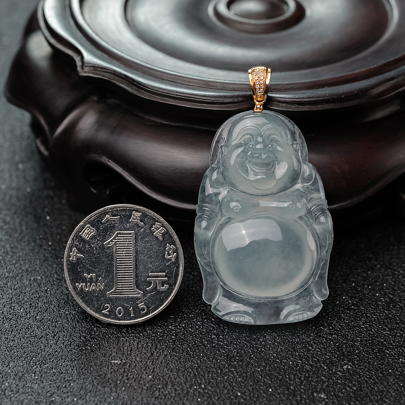 翡翠弥勒佛吊坠-红掌柜