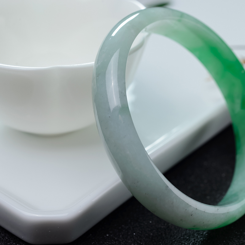 飘翠翡翠平安镯-红掌柜