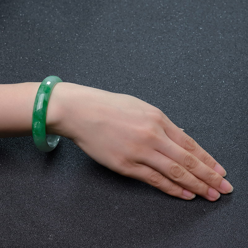 糯种翡翠平安镯-红掌柜
