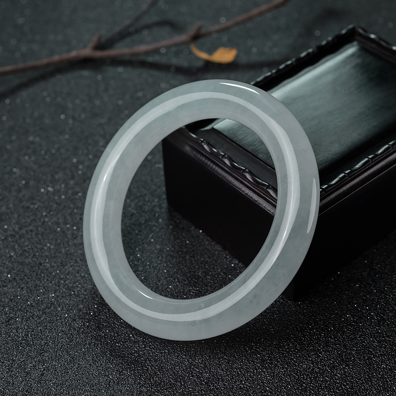 56.5mm冰种翡翠圆镯-红掌柜