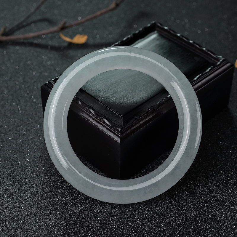 冰种翡翠圆镯-红掌柜