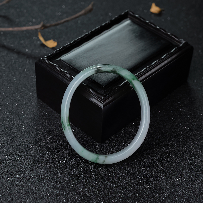 缅甸糯种飘花翡翠贵妃镯-红掌柜