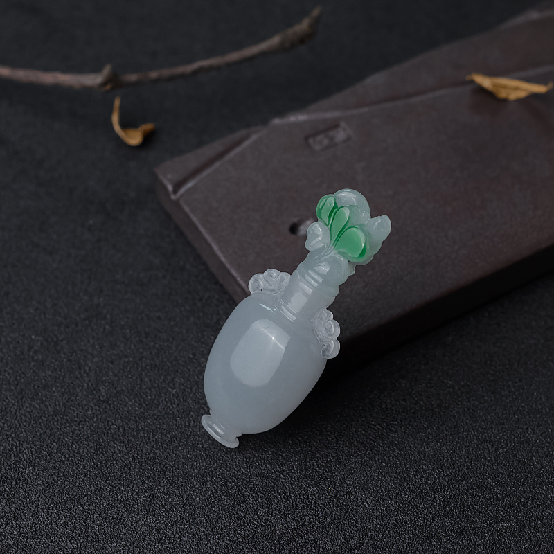 飘翠翡翠拼接花瓶摆件-红掌柜