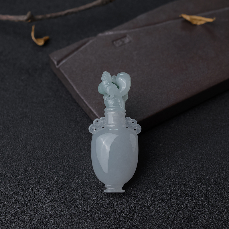 翡翠拼接花瓶摆件-红掌柜