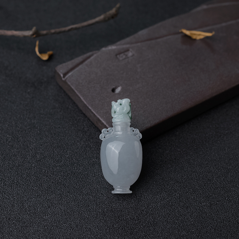 翡翠拼接花瓶摆件-红掌柜