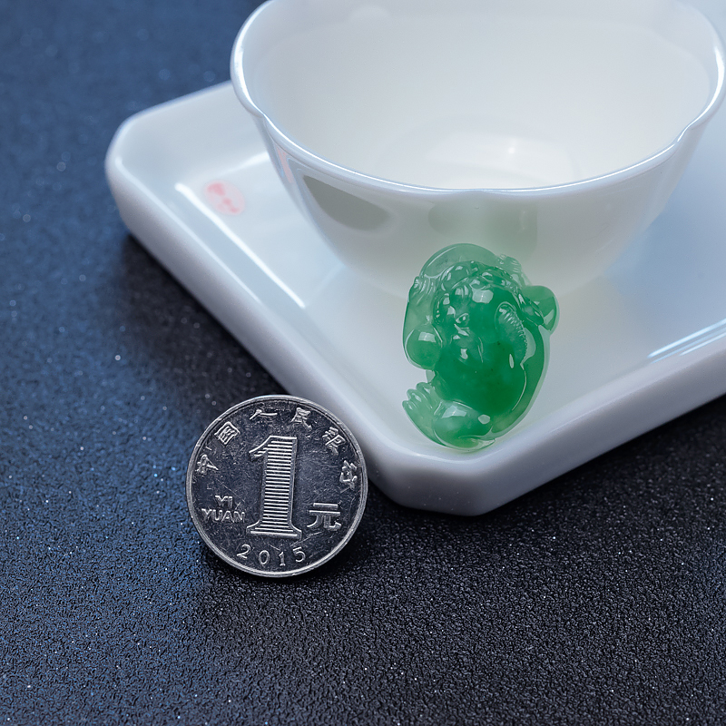 缅甸天然翡翠貔貅吊坠-红掌柜