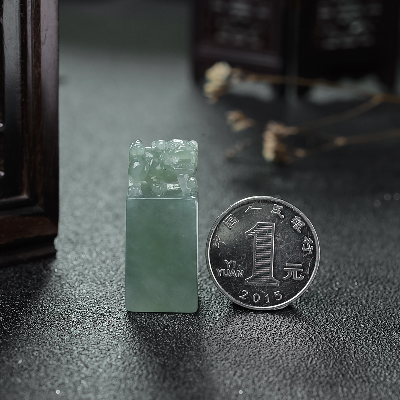 天然翡翠貔貅印章-红掌柜