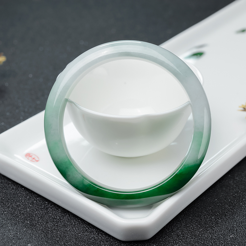 天然缅甸翡翠平安镯-红掌柜