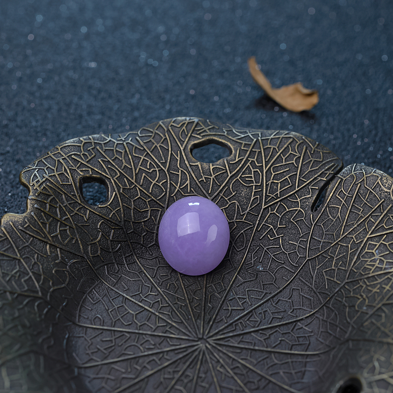 糯种紫罗兰翡翠戒面-红掌柜