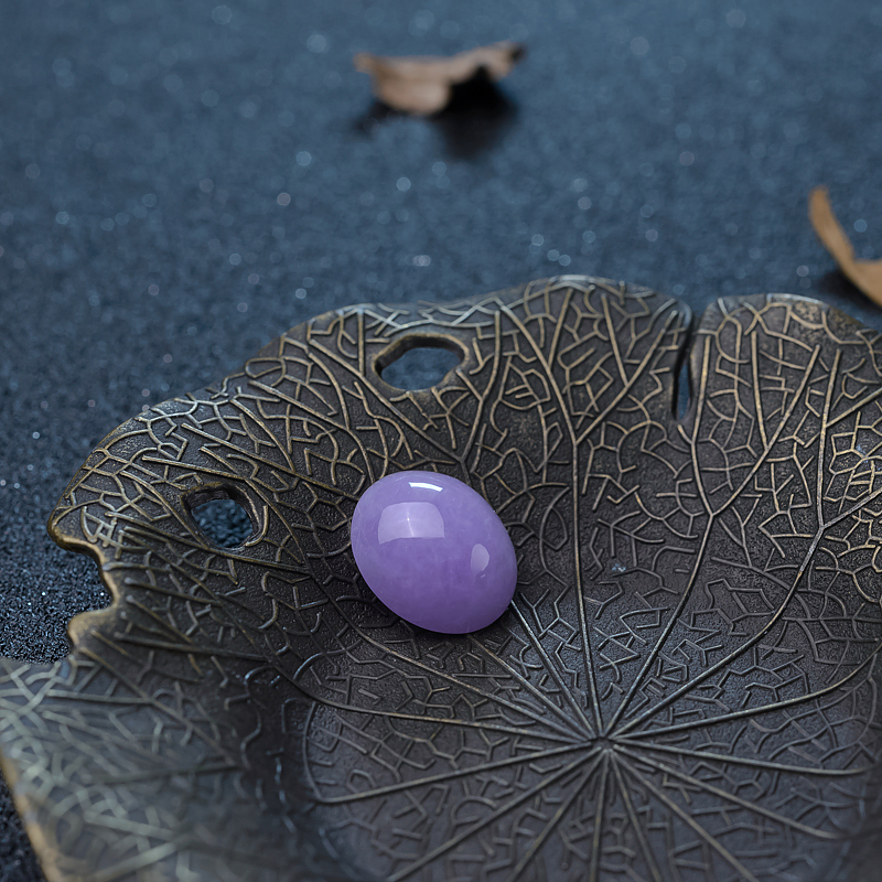 糯种翡翠戒面-红掌柜