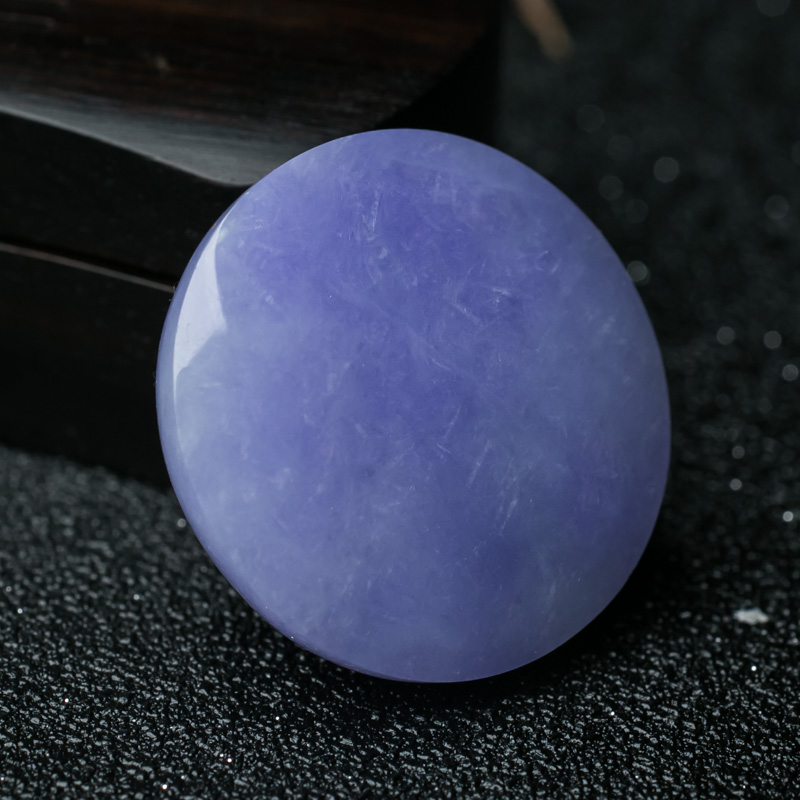 糯种紫罗兰翡翠戒面-红掌柜