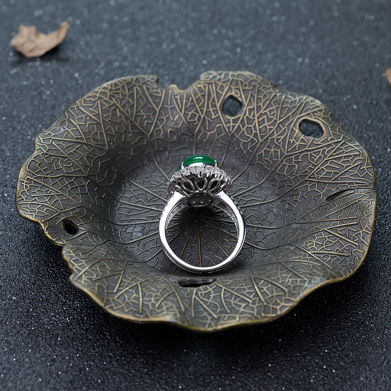 18K糯冰种翡翠戒指-红掌柜