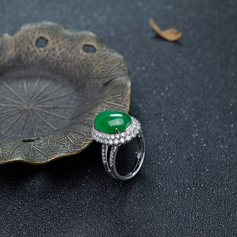 天然翡翠戒指-红掌柜