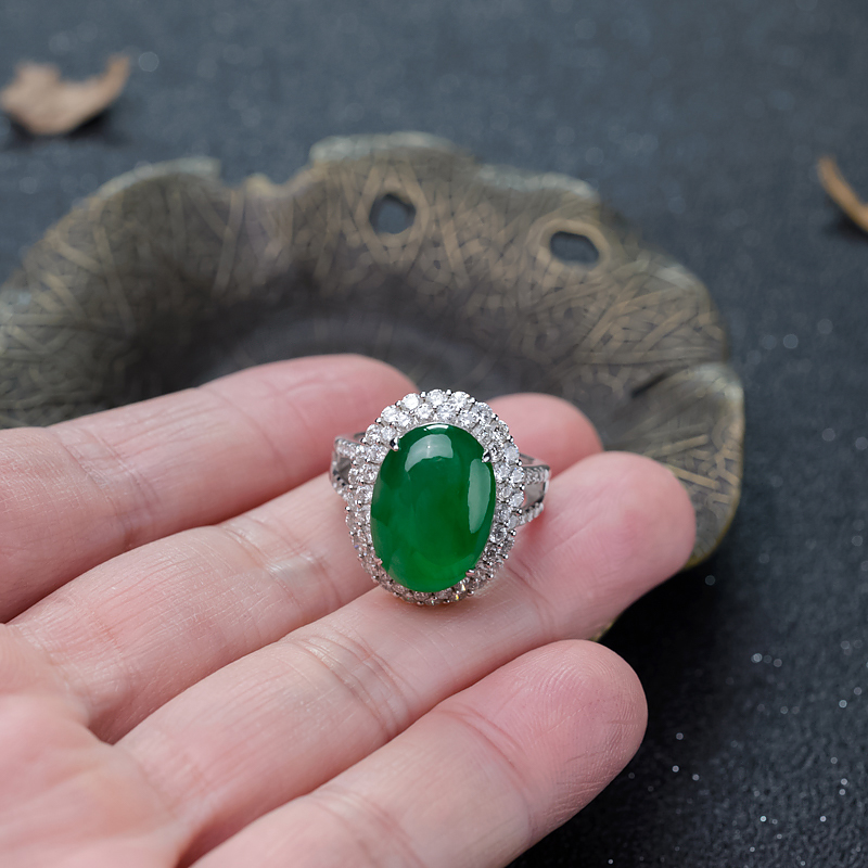 缅甸翡翠戒指-红掌柜