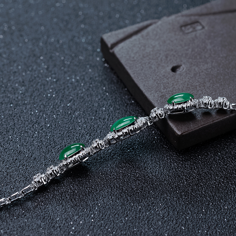 糯种翡翠手链-红掌柜