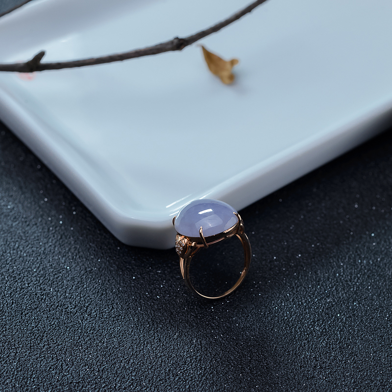 紫罗兰翡翠戒指-红掌柜