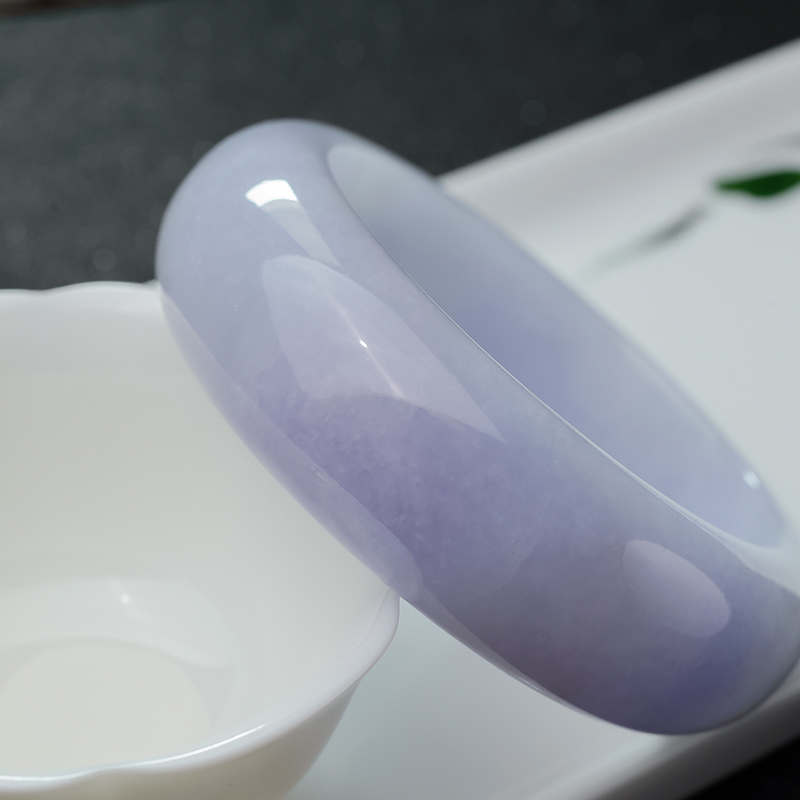 糯种春带彩翡翠平安镯-红掌柜
