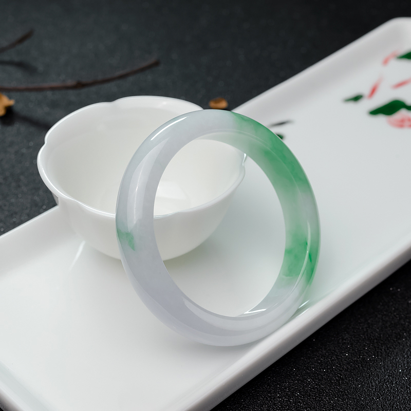 59mm飘翠翡翠平安镯-红掌柜