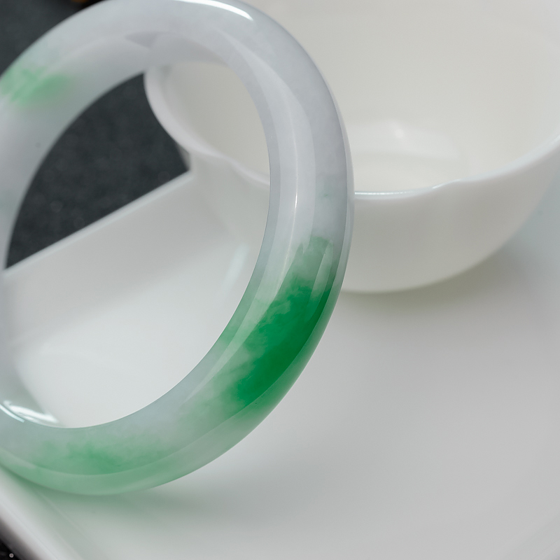 糯种翡翠平安镯-红掌柜