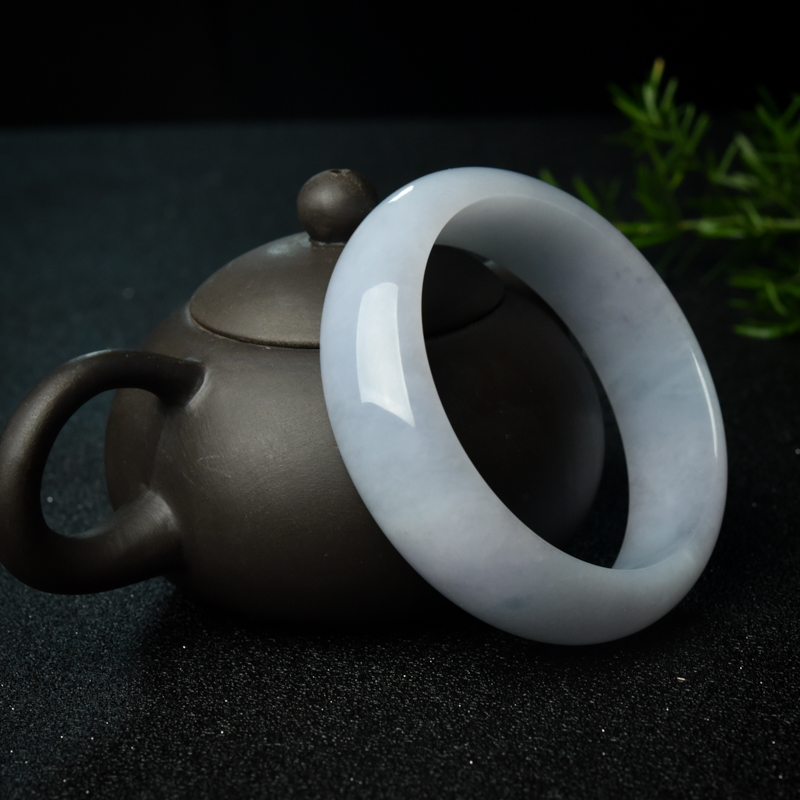 缅甸春带彩翡翠平安镯-红掌柜