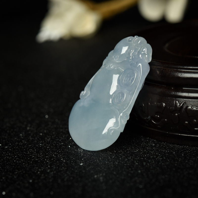 缅甸糯种翡翠葫芦吊坠-红掌柜