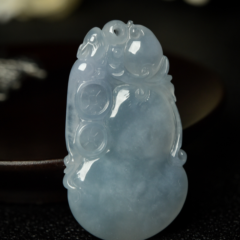 缅甸翡翠葫芦吊坠-红掌柜