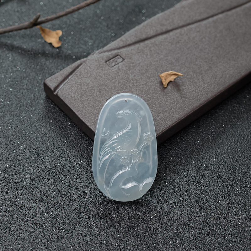 糯冰种翡翠喜上眉俏吊坠-红掌柜