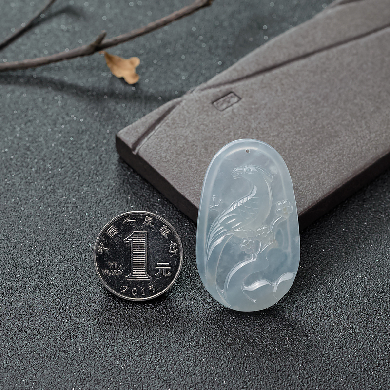 缅甸翡翠喜上眉俏吊坠-红掌柜