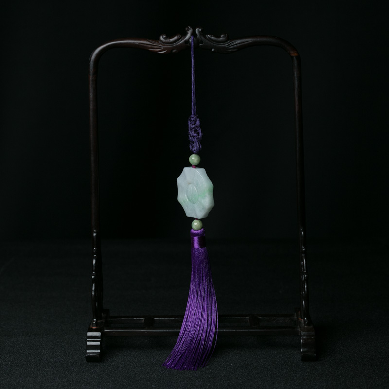 飘翠翡翠八卦车挂-红掌柜