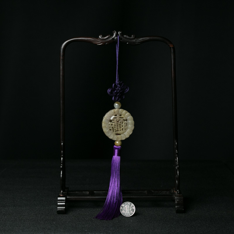 缅甸黄翡镂雕招财进宝车挂-红掌柜