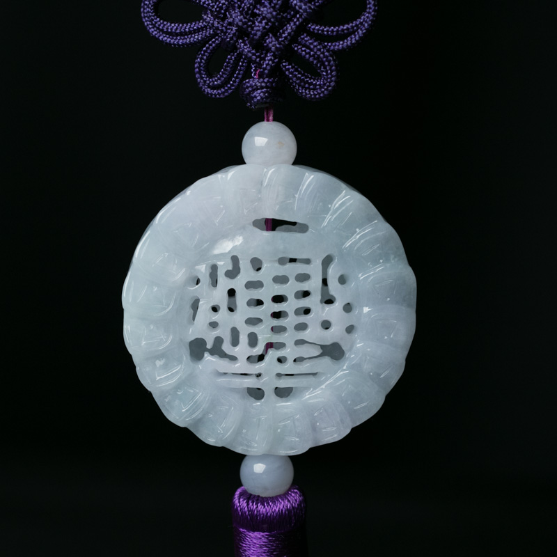 糯种翡翠镂雕招财进宝车挂-红掌柜