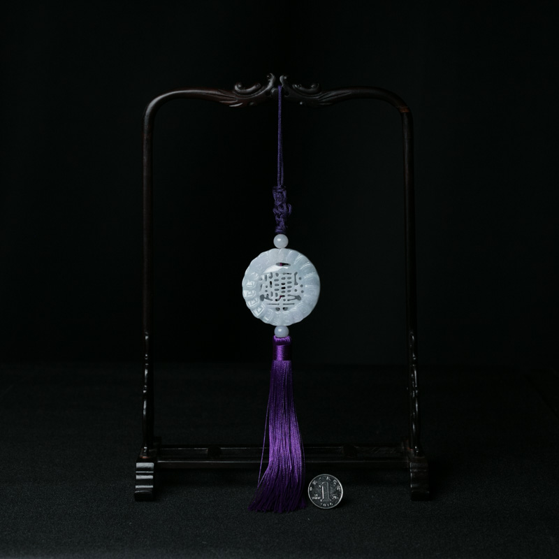 翡翠镂雕招财进宝车挂-红掌柜