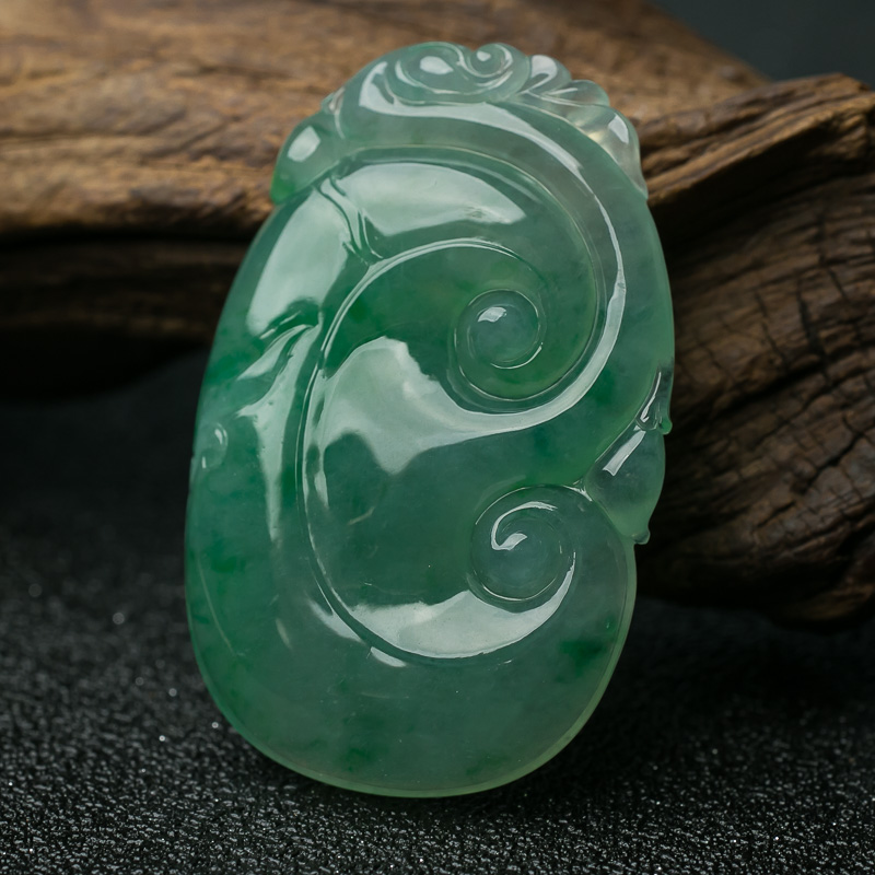 天然翡翠如意吊坠-红掌柜