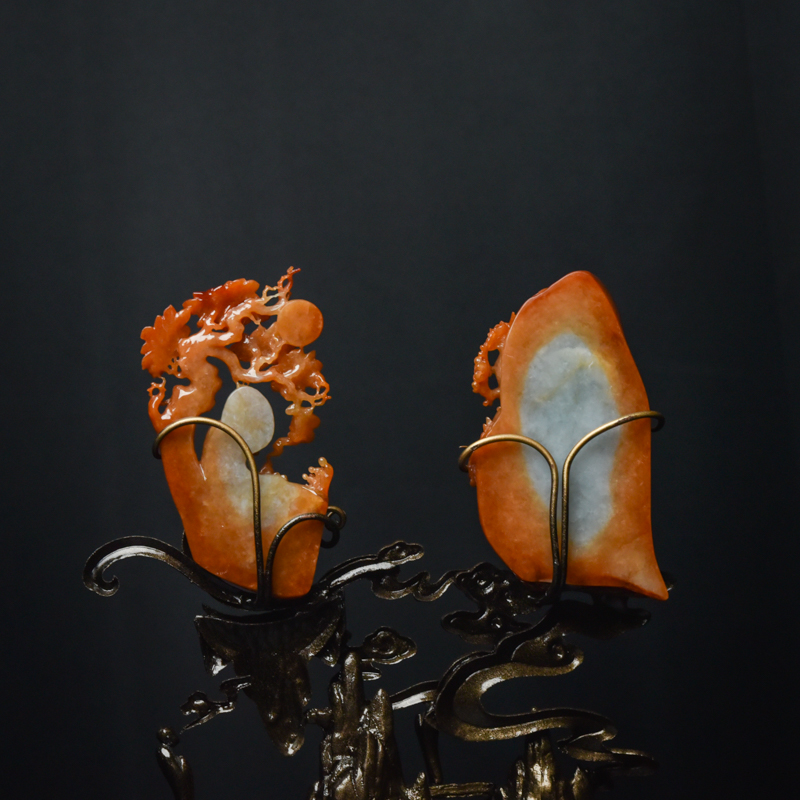 天然红翡悟道摆件-红掌柜