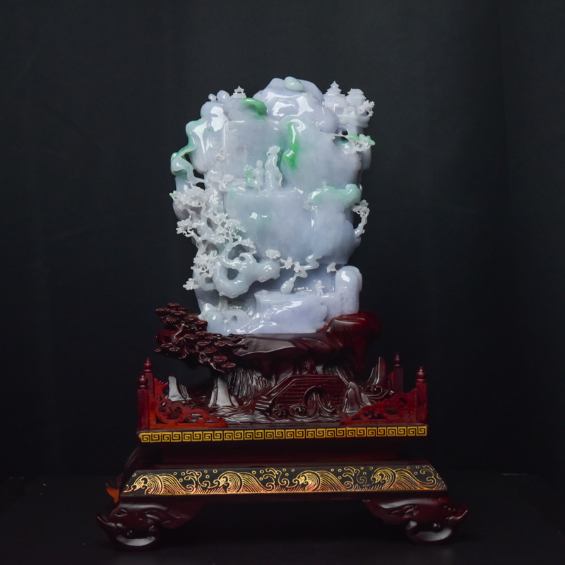 翡翠山子摆件-红掌柜