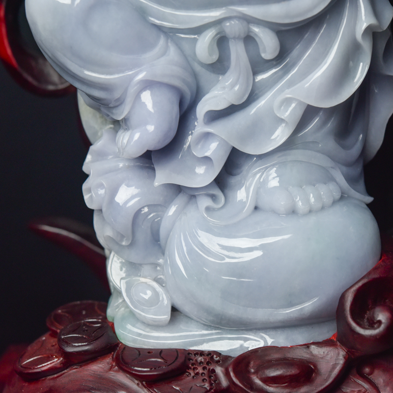 糯种翡翠弥勒佛摆件-红掌柜