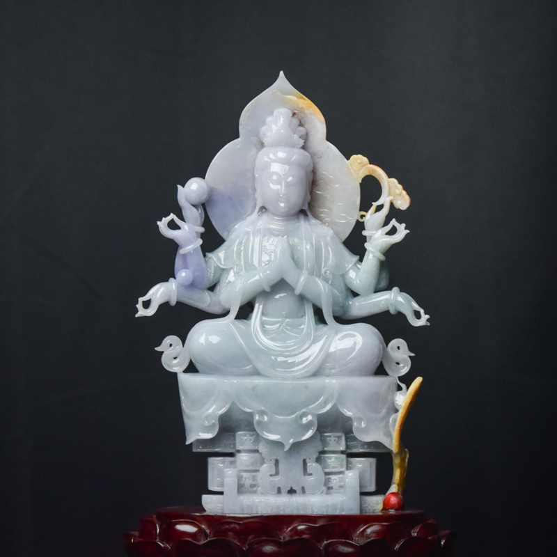 翡翠千手观音摆件-红掌柜